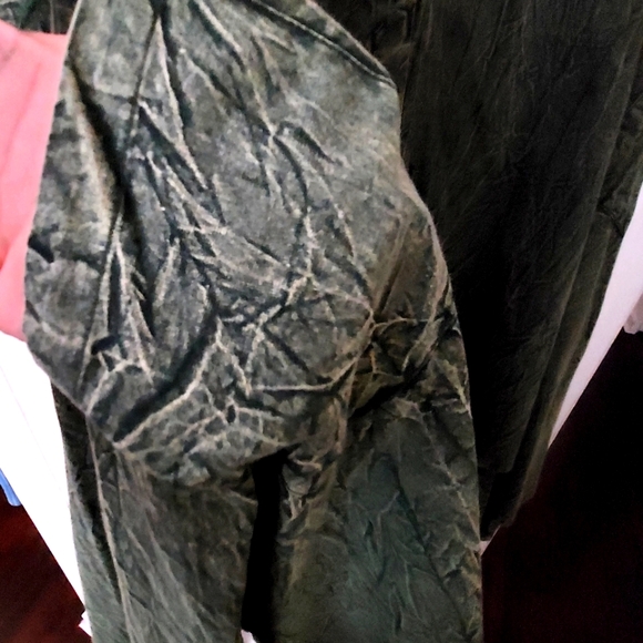 Acid-Wash Olive green swing jacket/dress - Picture 13 of 16